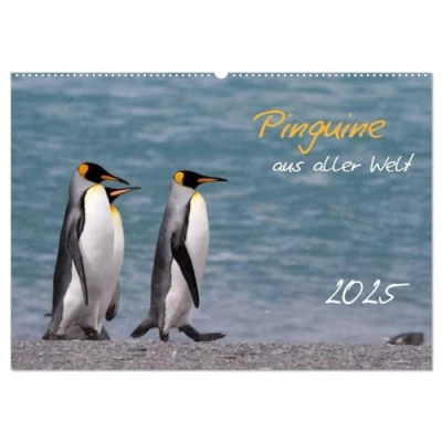 Abbildung von Pinguine aus aller Welt (Wandkalender 2025 DIN A2 quer), CALVENDO Monatskalender