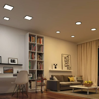 Abbildung von Paulmann 79966 LED Panel Einbaupanel Areo IP44 175x175mm eckig incl. 1x13 W dimmbar Tunable White Schwarz Kunststoff Deckenleuchte 3000 K