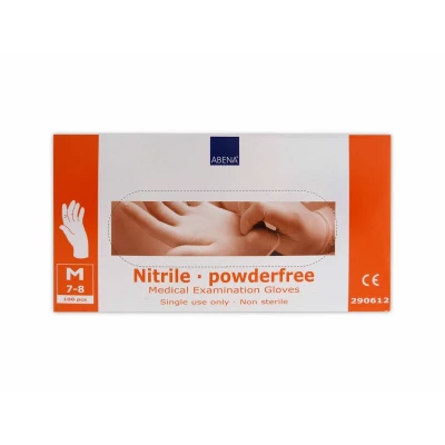 Abbildung von Abena Nitril Handschoenen poedervrij Maat M 100st wit