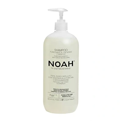 Abbildung von Noah Natural Purifying Hair 1.5 Anti Schuppen Shampoo mit grünem Tee und Basilikum für Kopfhaut, die zu neigt, vegan, tierversuchsfrei, ohne Parabene Silikone, pflanzliche Formel, 1000 ml