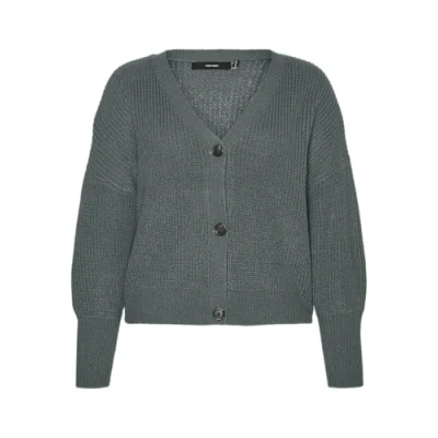Abbildung von VERO MODA CURVE Damen Vmlea Ls V Neck Cuff Cardigan Noos Cur Strickjacke, Balsam Green, Small