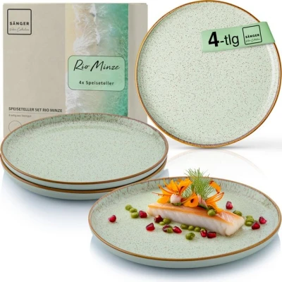 Abbildung von SÄNGER Teller Rio, (4 St), Rio Minze, 4x Speiseteller, Steingut, Handmade, VALUE COLLECTION