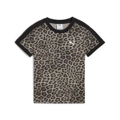 Abbildung von Puma LEO LUXE SLIM TEE Tshirt print, Damen, Größe: Medium, Black