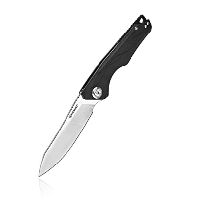 Abbildung von Harnds Harvest Outdoor Messer mit Sandvik 14C28N Stahl Klappmesser G10 Griff für Camping Jagd Surviral Folding Knife (Schwarz)