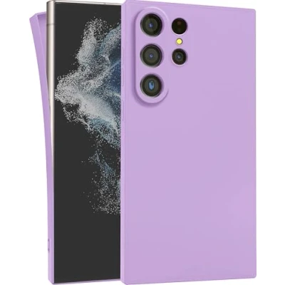 Abbildung von MyGadget Hülle kompatibel mit Samsung Galaxy S24 Ultra robuste Handyhülle TPU Case Slim Silikonhülle Back Cover Kratzfest Schutzhülle Matt Lila