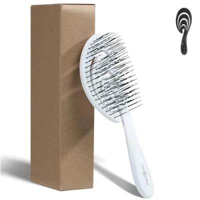 Abbildung von CHIARA AMBRA Haarbürste ohne Ziepen Bürste für glatte Haare und Locken Hair Brush, 1 tlg., Entwirrbürste Damen Mädchen Kinder Haar Männer
