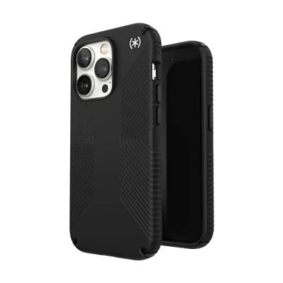 Abbildung von Speck Presidio2 Grip MagSafe rutschfeste iPhone 14 Pro Hülle (Schwarz/Schwarz/Weiß)