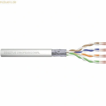 Abbildung von DIGITUS 305 m Cat 5e Netzwerkkabel F UTP Simplex BauPVO Eca PVC Mantel 100 MHz Kupfer AWG 24/1 PoE Kompatibel LAN Kabel Verlegekabel Ethernet Grau