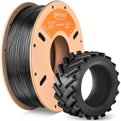 Abbildung von ERYONE TPU Filament 1,75 mm, 3D Drucker 1 kg Spool, +/ 0,05 95 A, Schwarz