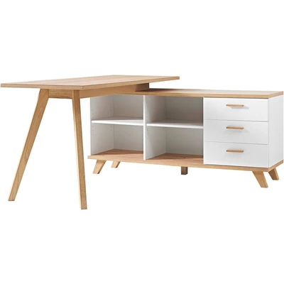 Abbildung von GERMANIA Eckschreibtisch &quot;Oslo&quot;, mit integriertem Sideboard