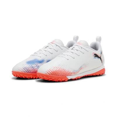 Abbildung von Puma Future 8 PLAY MID Fußballschuhe Indoor white blackglowing red für Kinder, Größe: 34, White/ black/glowing Schuhe