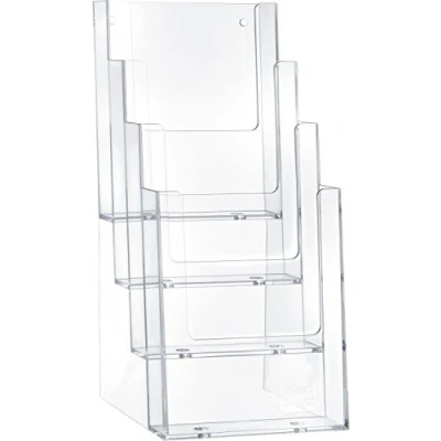 Abbildung von helit H2352002 Tischprospekthalter „the helpdesk“ 4 x DIN C6 Format, glasklar