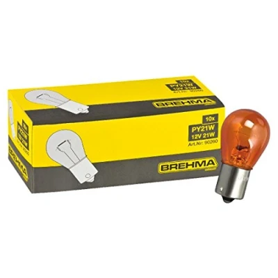 Abbildung von BREHMA 10x PY21W Blinkerlampe Blinkerbirne 12V orange gelbe Kugel Lampe BAU15s