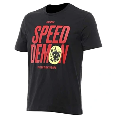 Abbildung von Dainese Knee Down T Shirt, Lässiges Shirt mit Rundhalsausschnitt aus Baumwolle, Logo, Mann, Jet Schwarz, XS