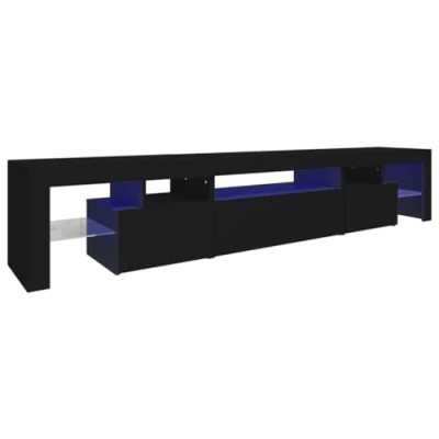 Abbildung von vidaXL TV Schrank mit LED Leuchten Lowboard Möbel Tisch Board Sideboard Fernsehschrank Fernsehtisch HiFi Schwarz 215x36,5x40cm