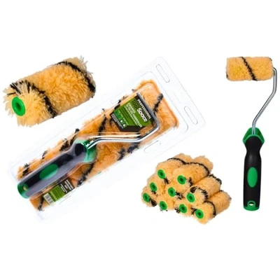 Abbildung von ToolSpace 10er Set Farbroller 7 cm mit Griff Lasurwalze Lackier Lackrollen Langflorige Farbrolle Streich Rolle Langflorrolle Farbwalze Maler Zubehör Polyacrylfarbroller Absorbierende