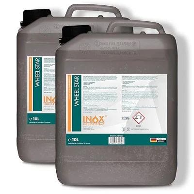 Abbildung von INOX® Felgenreiniger 2 x 10L Hocheffektiver Reiniger für lackierte Stahl , Chrom &amp; Alufelgen Entfernt schnell zuverlässig hartnäckigen Schmutz Rost Ideale Felgenpflege in Profiqualität
