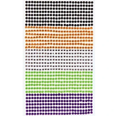 Abbildung von Baker Ross AX172 Halloween Selbstklebende Edelsteine Packung mit 900 Stück, Juwelen für Bastelsets, Scrapbook Aufkleber und Bastelmaterialien Kinder