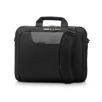 Abbildung von Everki Advance Laptoptasche für Notebooks bis 16 Zoll (40, 6 cm) mit Zubehör Fach, Kontrastreichem Innenfutter und Trolley Lasche, Schwarz