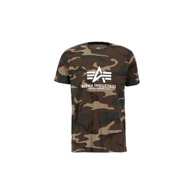 Abbildung von Alpha Industries T camo Tshirt print Woodland camo, Herren, Größe: Large,
