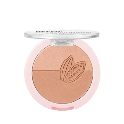 Abbildung von essence HELLO, GOOD STUFF! MATTE &amp; GLOW BRONZER, Bronzing Puder, nährend, mit Kakao, Nr. 10 Cocoa cool, mehrfarbig, 2 Braun Töne, matt, strahlend, vegan, Nanopartikel frei (9g)