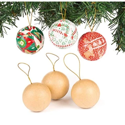 Abbildung von Baker Ross Weihnachtskugeln zum Basteln (6er Pack), perfekt für Kinder Entwerfen und Dekorieren, ideal Schule, Handwerksgruppen, zu Hause Kunst Handwerksprojekte