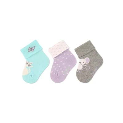 Abbildung von Sterntaler Baby Mädchen Socken Söckchen 3er Pack Katze Baby, Babysöckchen, Babysocken aus Baumwolle hellgrün, 14
