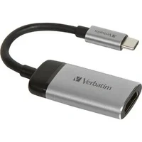 Abbildung von Verbatim USB C auf HDMI Adapter 4K, zum Anschluss von Thunderbolt 3 &amp; fähigen Laptops, Notebooks, MacBooks an Projektor oder Monitor, bis Ultra HD 4K Auflösung, 10 cm