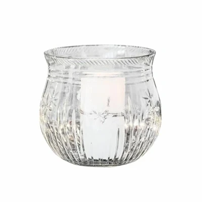 Abbildung von Loberon Windlicht Dakota, mundgeblasen, von Hand geschliffen, Klassische Kelchform, Wohn Accessoire, Dekoration, Kerzenhalter, Vase Glas, klar