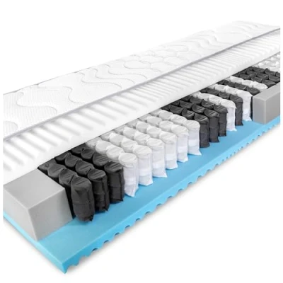 Abbildung von BMM Matratze 160x200 cm Komfort 23 TFK Härtegrad H3/Taschenfederkernmatratze Öko Tex Zertifiziert/ergonomische 7 Zonen Höhe cm/Matratzen produziert in Deutschland