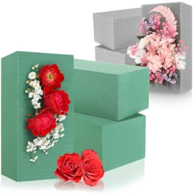 Abbildung von com four® 6X Steckmasse für Blumengestecke Steckschaum Frischblumen und Trockenblumen Steckschwamm zum Basteln Feiern, Hochzeit Geburtstag