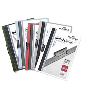 Abbildung von Durable Klemm Mappe Duraclip Original 60 (für 1 Blatt A4), 25 Stück, farbig sortiert, 220900