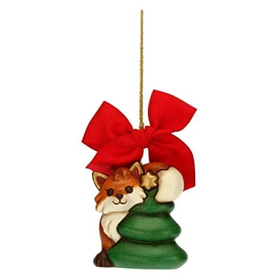 Abbildung von THUN Weihnachtsschmuck Fuchs Grace mit großem Baum Keramik Weihnachtslinie Wohnzimmer, Dekoration des Hauses 5,6 x 4,5 6,3 cm h