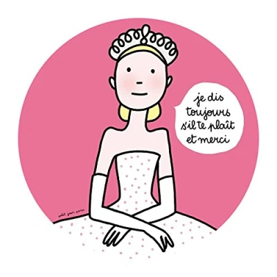 Abbildung von Prinz &amp; Prinzessin PC980J Dessertteller, je dis toujours s&#039;il te plaît et merci