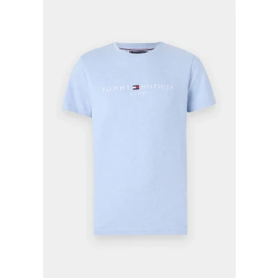 Abbildung von Tommy Hilfiger LOGO TEE Tshirt print, Herren, Größe: XS, Heathered blue