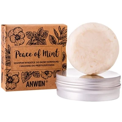 Abbildung von Anwen Peace of Mint Szampon w kostce + puszka 75g, natürliche Shampoo Riegel