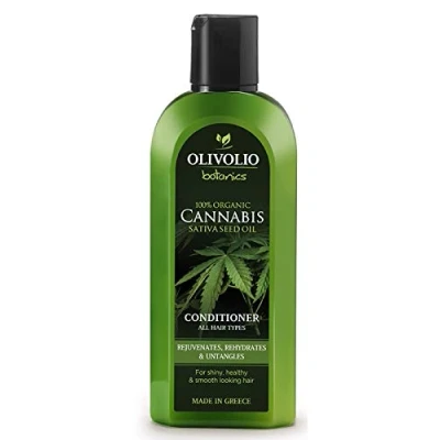 Abbildung von Olivolio botanics 96% natürliche Haarspülung/Conditioner mit 100% Bio Cannabis/Hanföl ohne Mineralöl und Parabene 200 ml