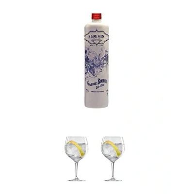 Abbildung von Boudier SLOE Saffron Frankreich GIN 0,7 Liter + Ballon Bistro Cubata Glas 1 Stück