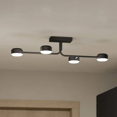 Abbildung von Eglo 900351 Deckenleuchte CLAVELLINA Stahl schwarz, Kunststoff weiss LED 4X6,8W 3000K L:89cm B:46.5cm H:18.5cm dimmbar