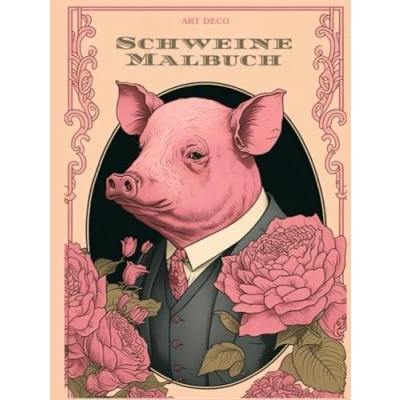 Abbildung von Schweine Malbuch In Art Deco Stil: Ein Hauch Von Eleganz I Ausmalen Und Stress Abbauen