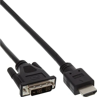 Abbildung von InLine 17662E HDMI DVI Adapterkabel, Stecker auf 18+1 Stecker, 2m