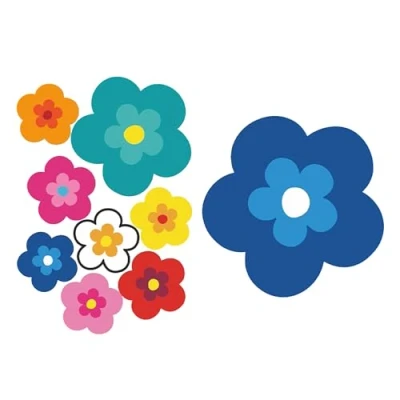 Abbildung von tradercat pril Blumen Sticker I autoaufkleber 9 Stück als Set Retro Aufkleber für Jede Glatte Oberfläche, ideal Ihr Auto prilblumen (Blau)