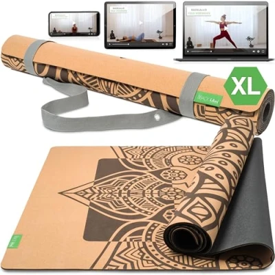 Abbildung von BACKLAxx® Yogamatte Kork mit Naturkautschuk