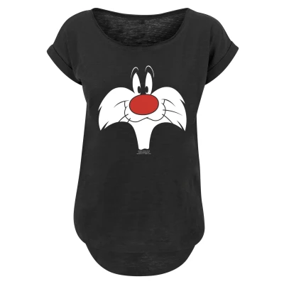Abbildung von F4NT4STIC Looney Tunes Sylvester BIG FACE Tshirt print, Damen, Größe: Large, Black