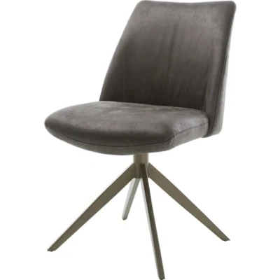 Abbildung von Drehstuhl Elso Flex Mikrofaser Anthrazit Vintage Kreuzgestell breit Effektfinish Titan 360 drehbar Wippfunktion Taschenfederkern