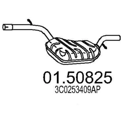 Abbildung von MTS 01.50825 Mittelschalldämpfer VOLKSWAGEN: Passat B6 Variant, Limousine, CC