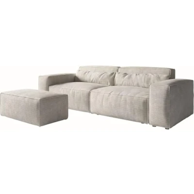 Abbildung von Big Sofa Sirpio XL 270x130 cm Cord Beige mit Hocker