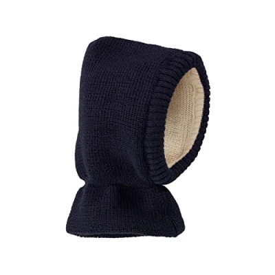 Abbildung von Bio Baby und Kinder Schalmütze 100% Baumwolle (kbA) Schurwolle, Blau, 50/52