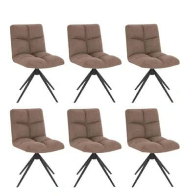 Abbildung von HOME DELUXE Esszimmerstuhl drehbar 6er Set NODA Grau / Braun