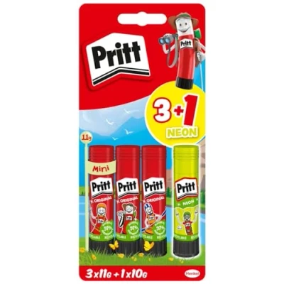 Abbildung von PRITT Klebestift Sport, (4 tlg), 4er Set, 3x 11 g &amp; 1x 10 g, mit Verschlusskappe